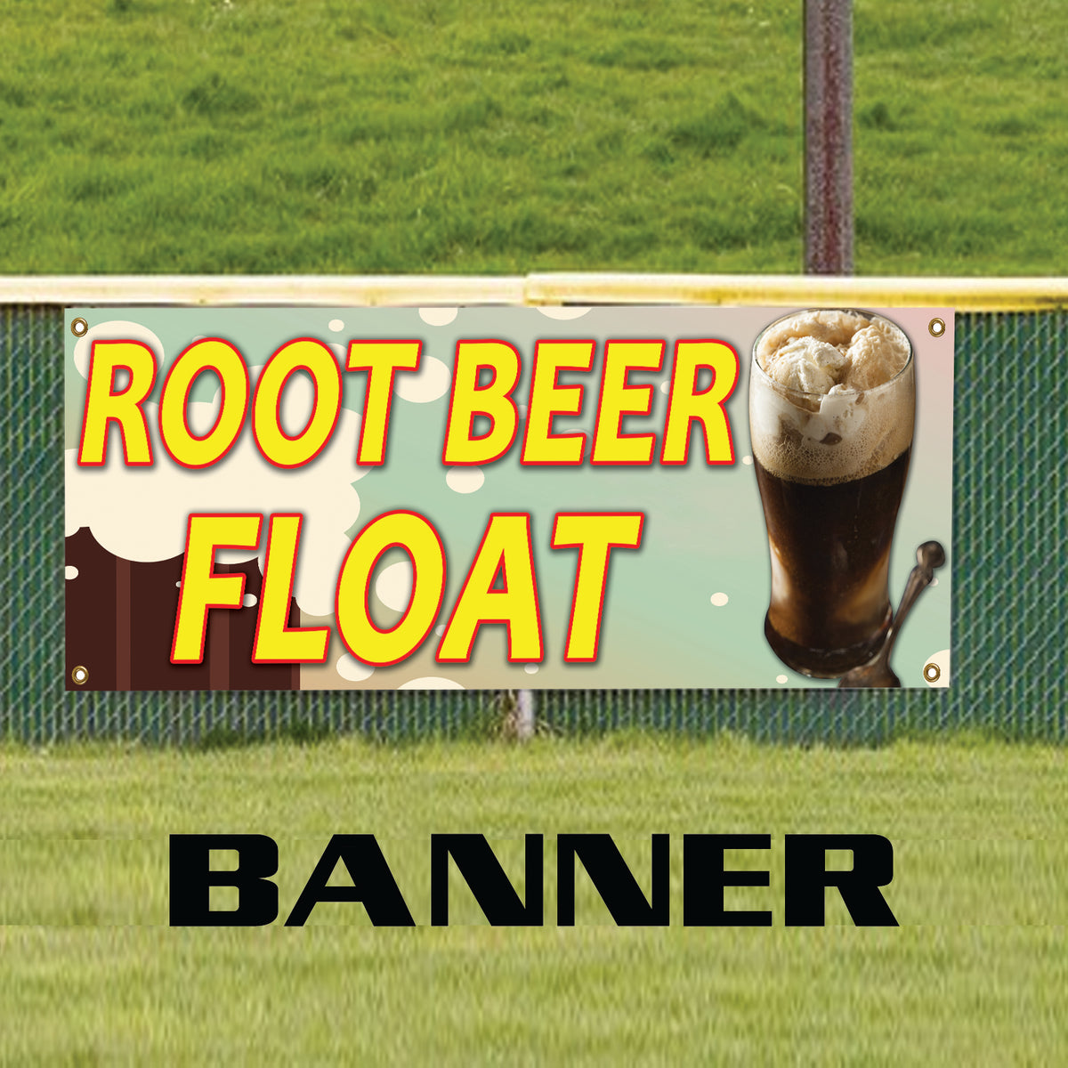 Root Beer Float Cafe & Flavor Drink Marketing Vinyl | Banner Sign ...