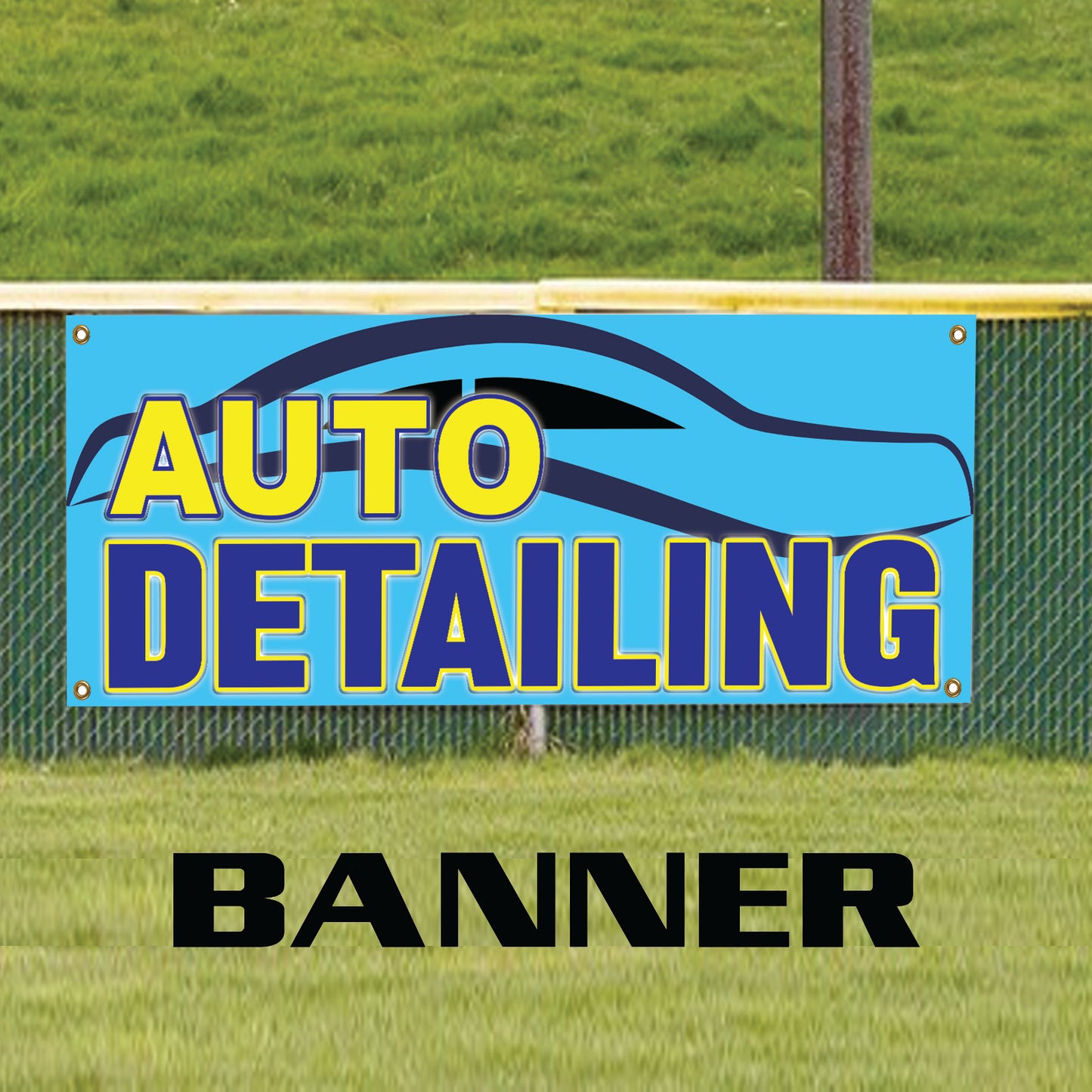 Auto Detailing Services Workshop & Garage Vinyl Banner Sign