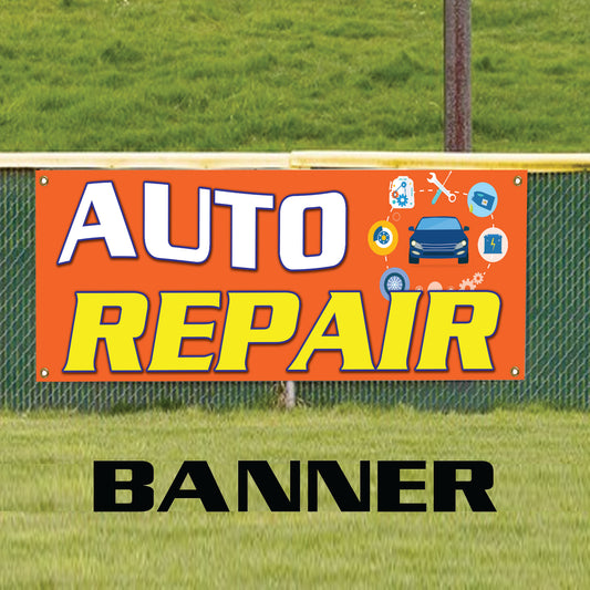 Auto Repair Services Garage & Workshop Vehicle Vinyl Banner Sign