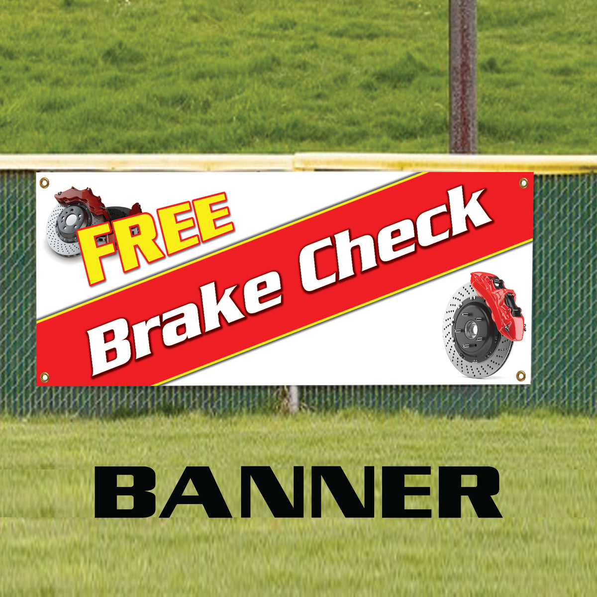 Brake Signage Free Brake Check Service Mechanic Garage Workshop Vinyl | Banner Sign ...