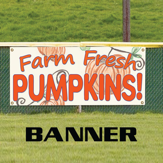 Farm Fresh Pumpkins Halloween Clearance Sale Vinyl Banner Sign