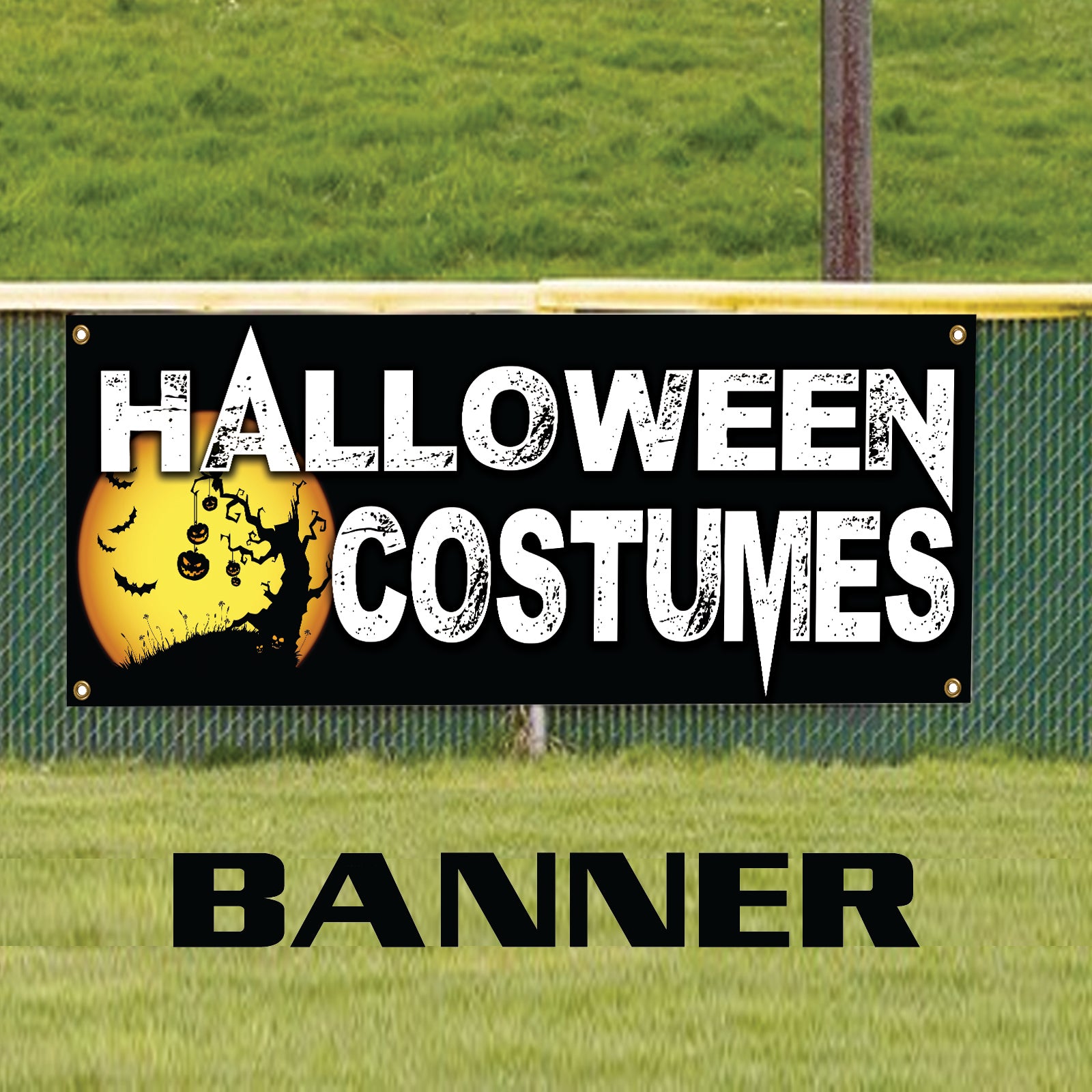 Halloween Costumes Clearance Sale Discounts Marketing Vinyl Banner Sign