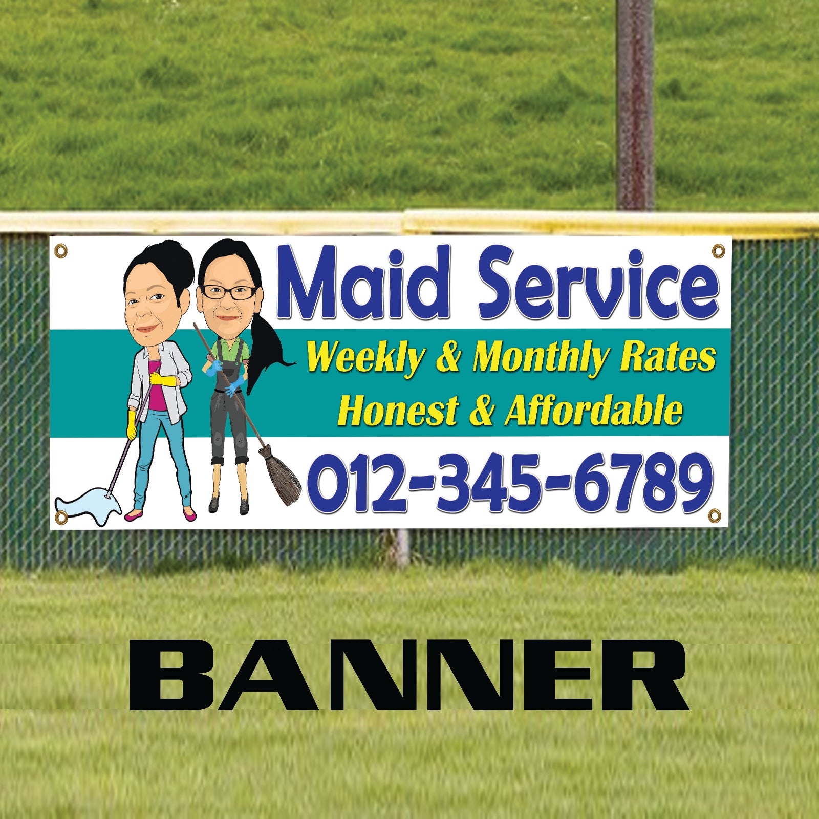 Maid Service Available Honest & Affordable Rates Vinyl Banner Sign