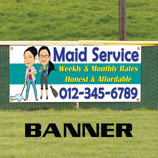 Maid Service Available Honest & Affordable Rates Vinyl Banner Sign