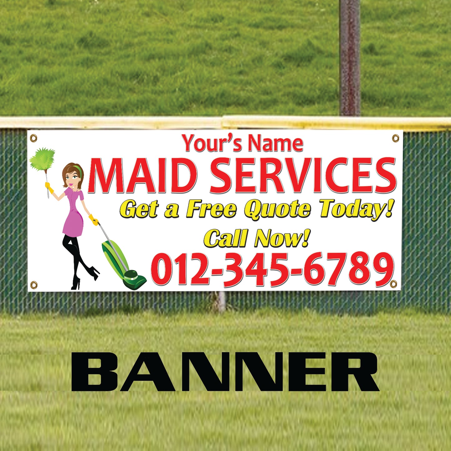 Maid Service Get A Free Quote Today! Call Now! Vinyl Banner Sign