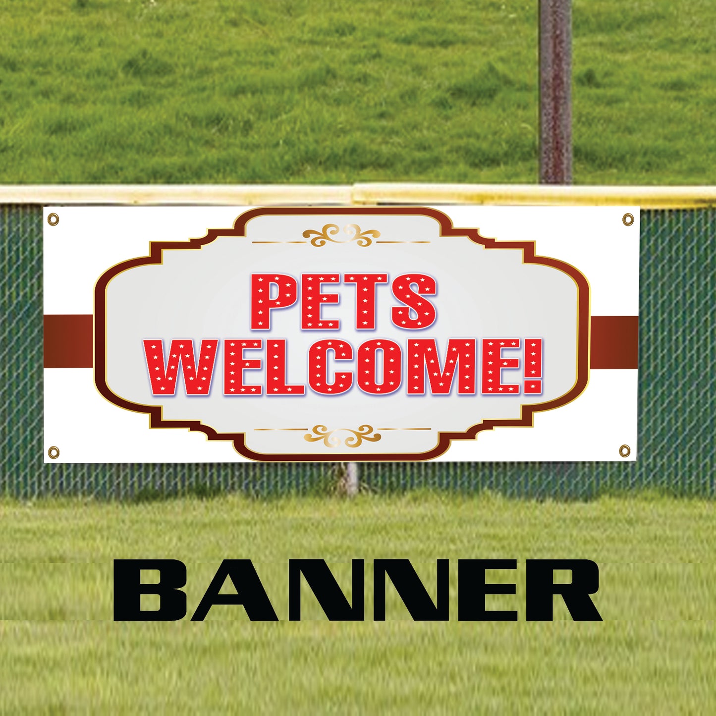 Pets Welcome Housing Apartments Business Marketing Vinyl Banner Sign