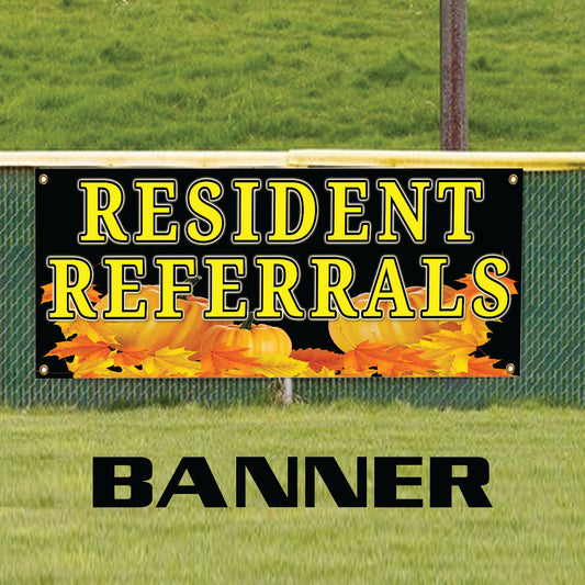 Resident Referrals Rewarded Halloween Vinyl Banner Sign