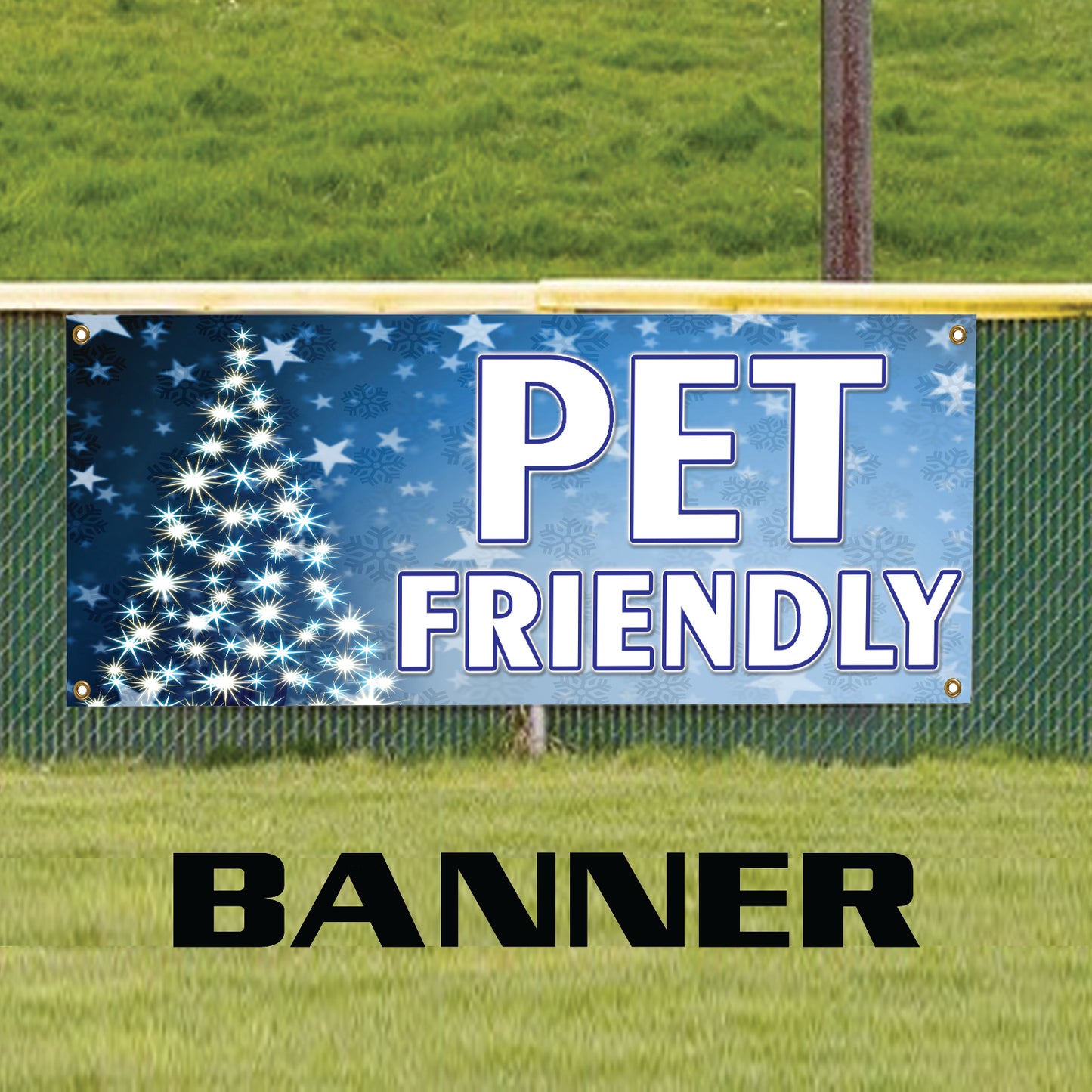 Pet Friendly Advertising Christmas Vinyl Banner Sign