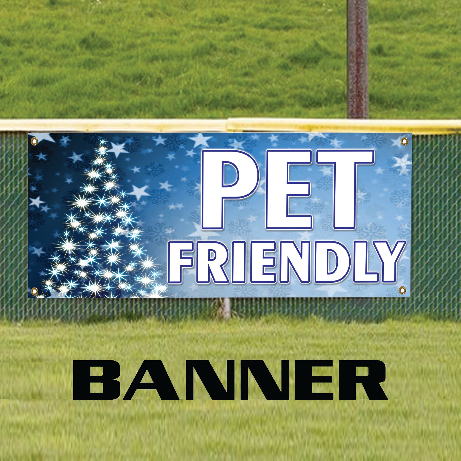Pet Friendly Advertising Christmas Vinyl Banner Sign
