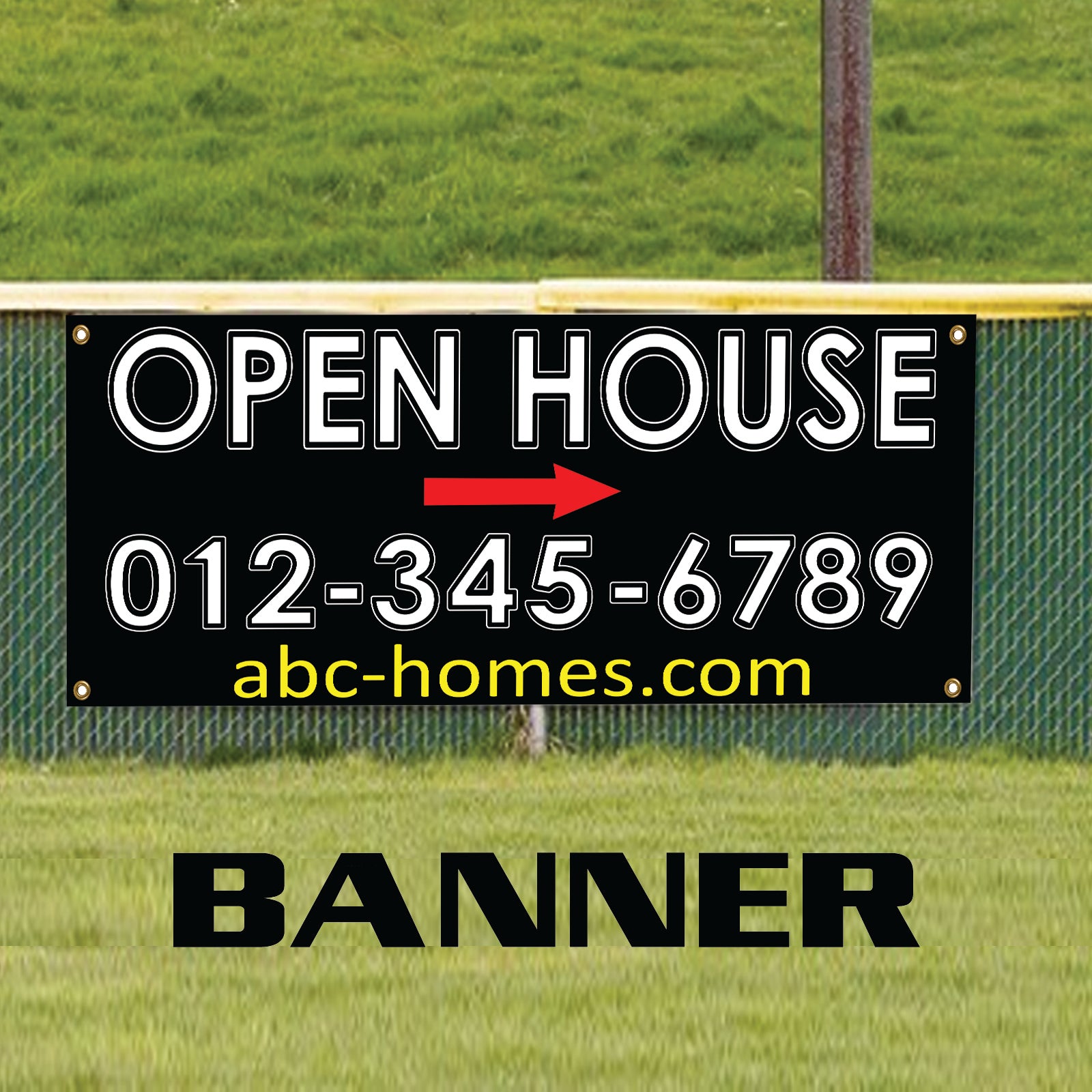 Open House Right Arrow Homes Apartments Marketing Vinyl Banner Sign