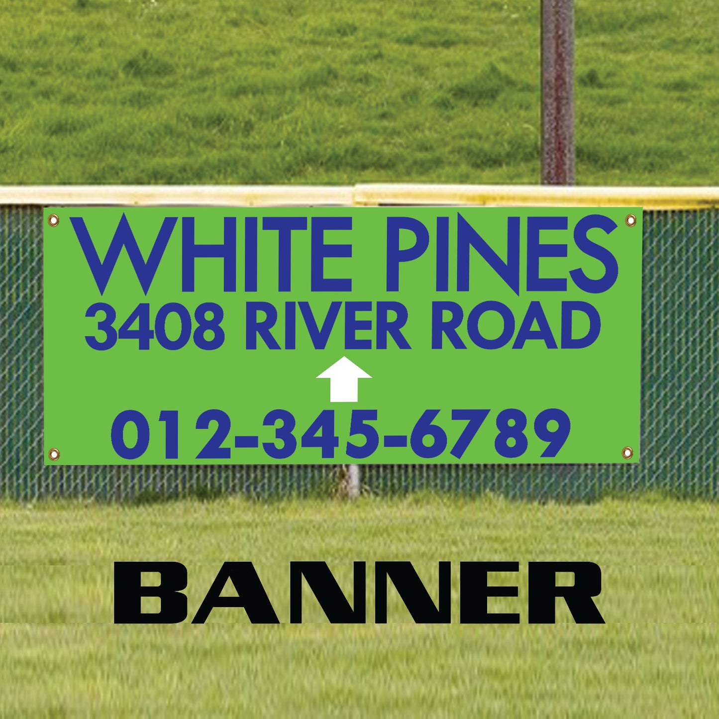 White Pines River Road Marketing Vinyl Banner Sign