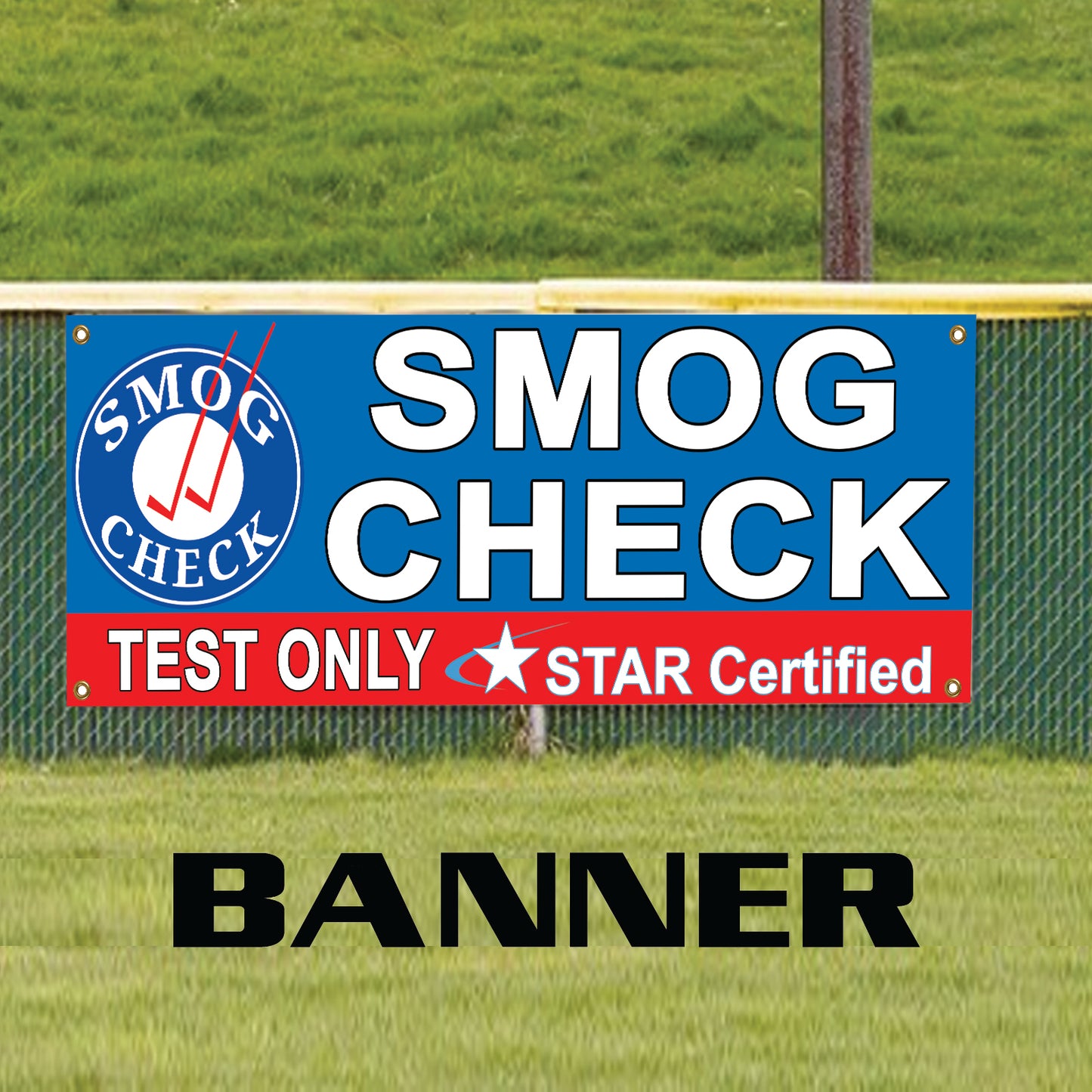 Smog Check Test Only Star Certified Advertising Vinyl Banner Sign