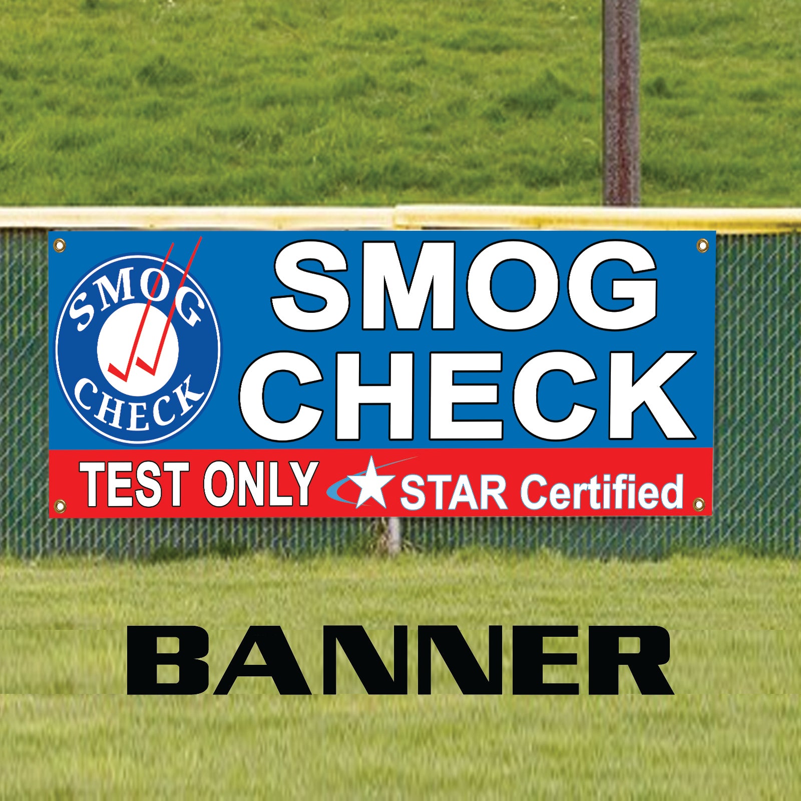 Smog Check Test Only Star Certified Advertising Vinyl Banner Sign