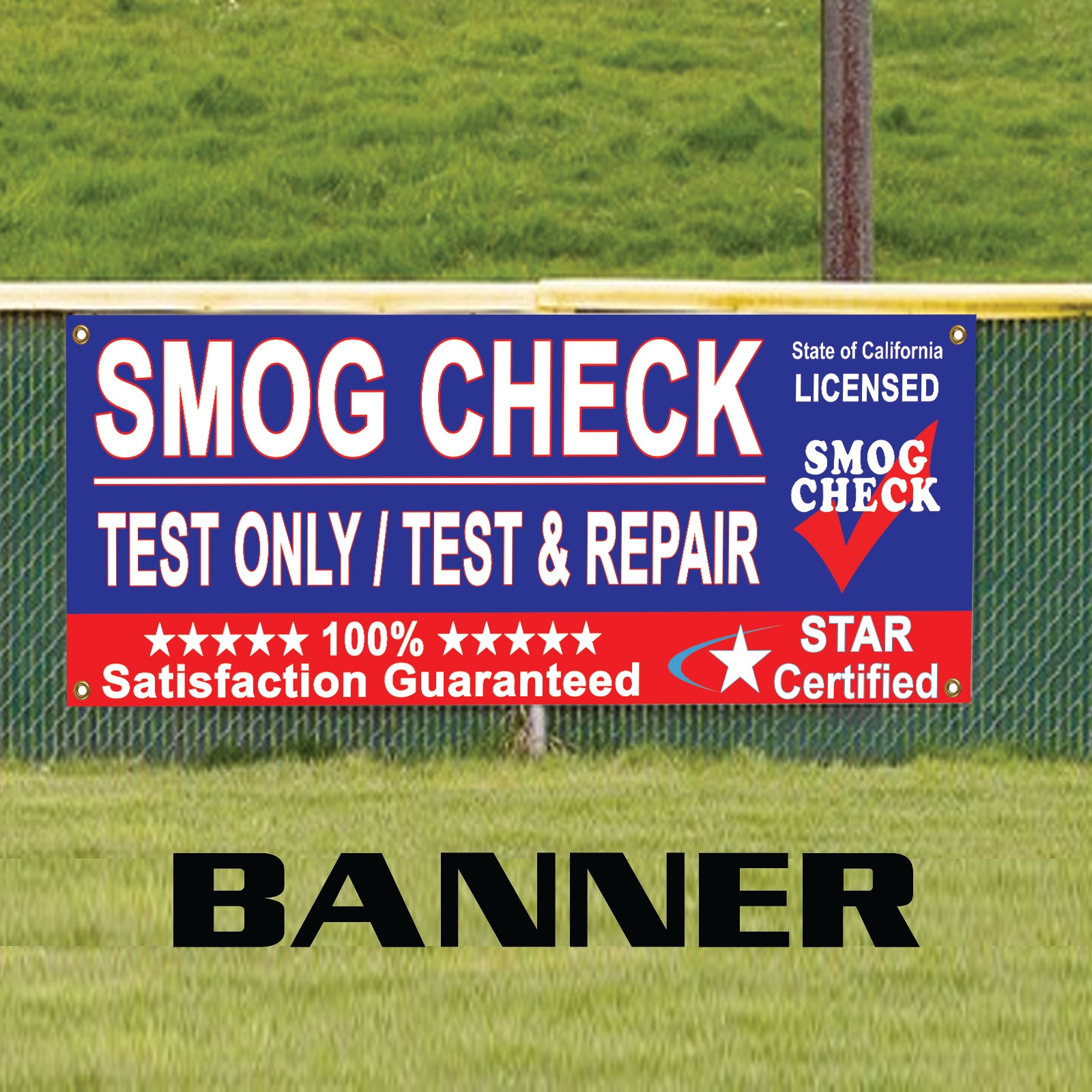 Smog Check Test Repair Star Certified Advertising Vinyl | Banner Sign ...