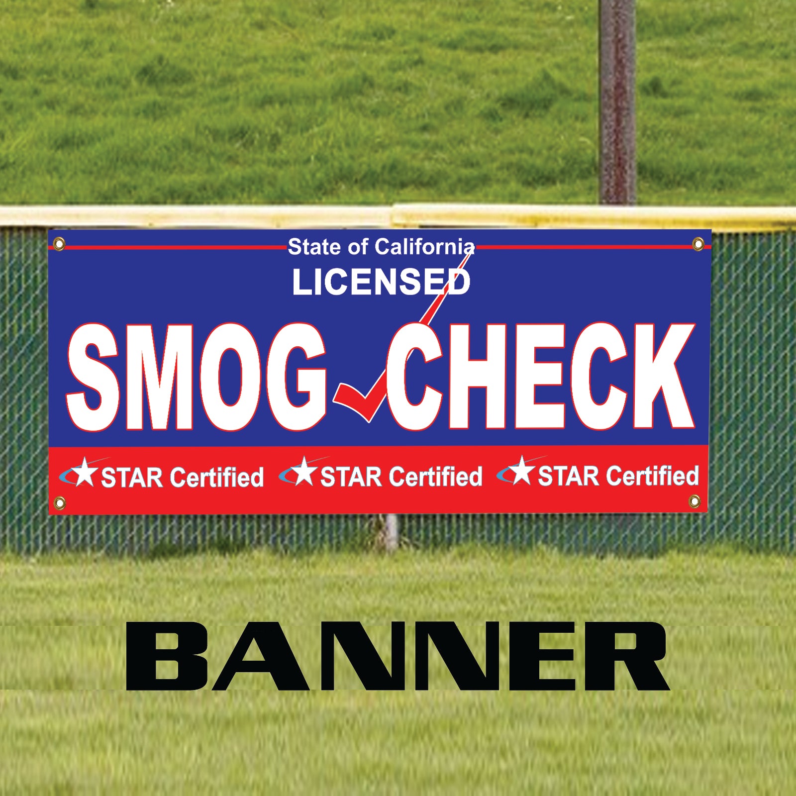 State Of California Licensed Smog Check Advertising Vinyl | Banner Sign ...