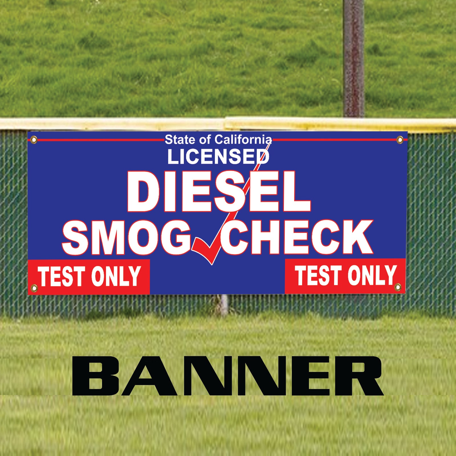 Diesel Smog Check Test Only Advertising Vinyl Banner Sign
