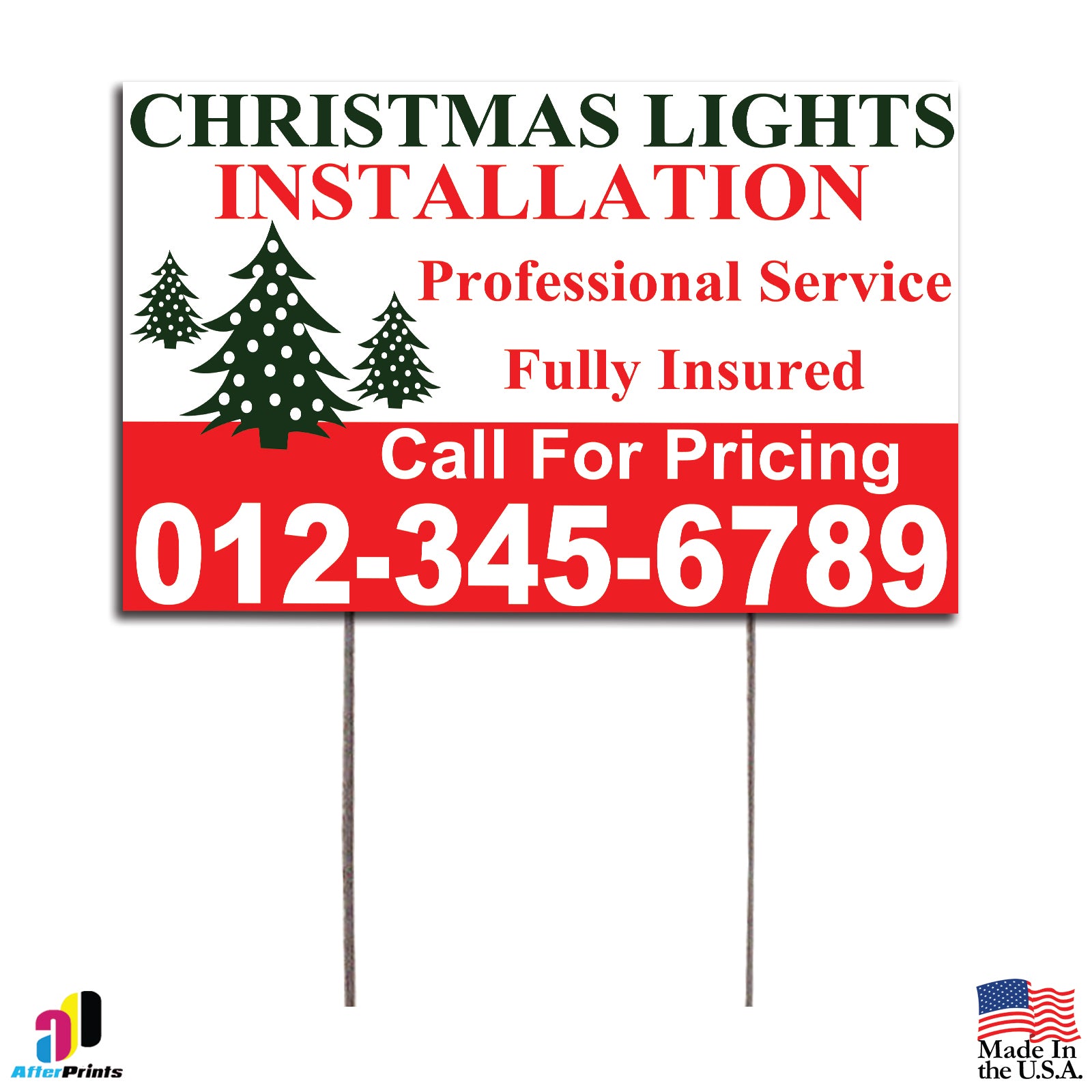 Christmas Lights  Installation Customized Yard Sign
