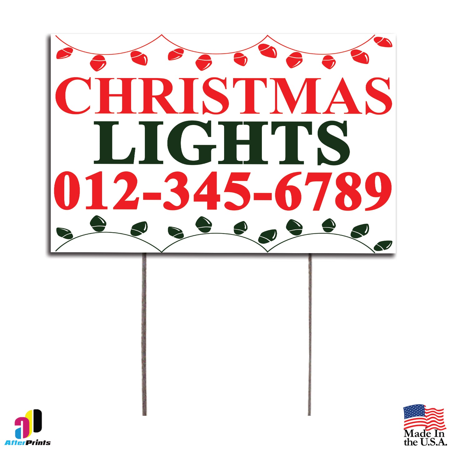 Christmas Lights Customized Yard Sign