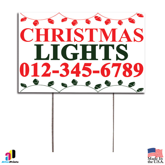 Christmas Lights Customized Yard Sign