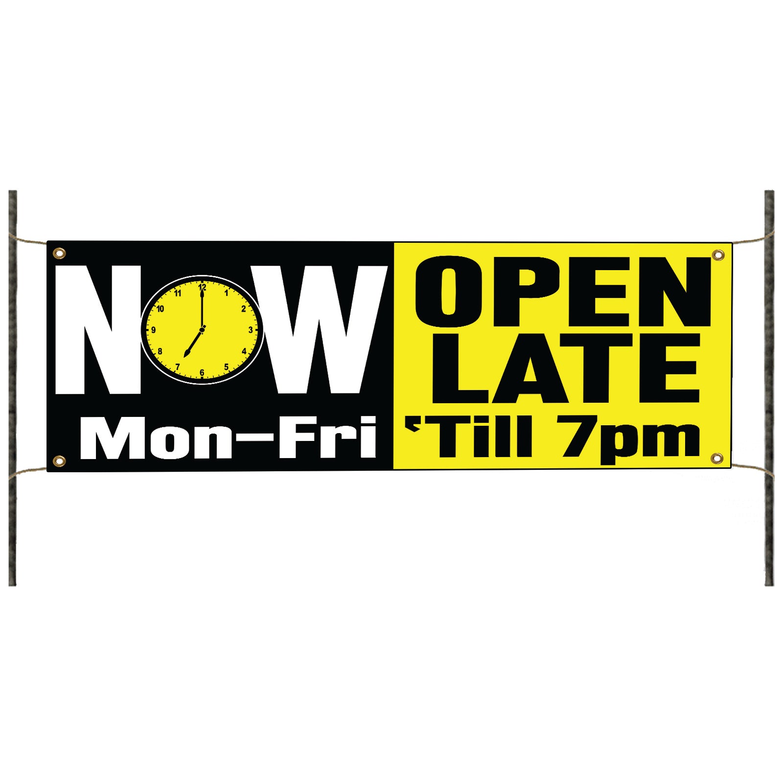Now Open Late Vinyl Banner Sign