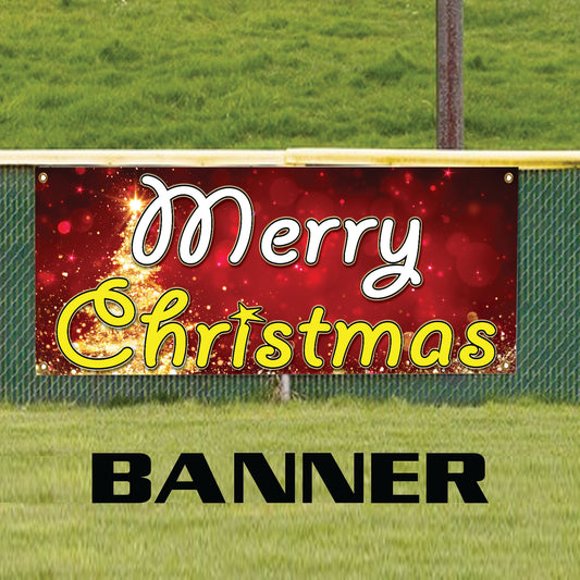 Merry Christmas Vinyl Banner Sign