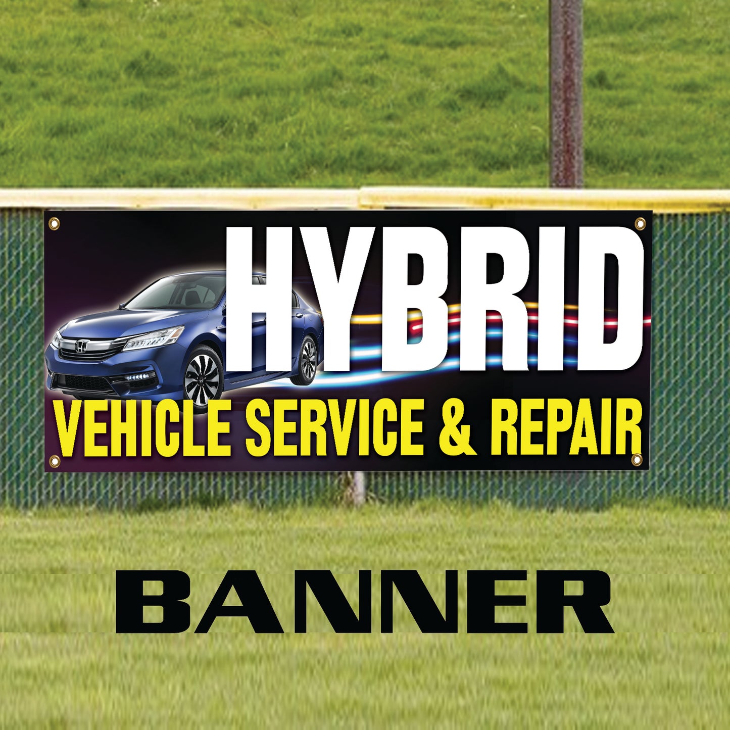 Hybrid Vehicle Service & Repair Vinyl Banner Sign