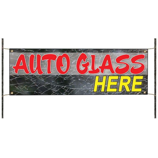 Auto Glass Here Vinyl Banner Sign