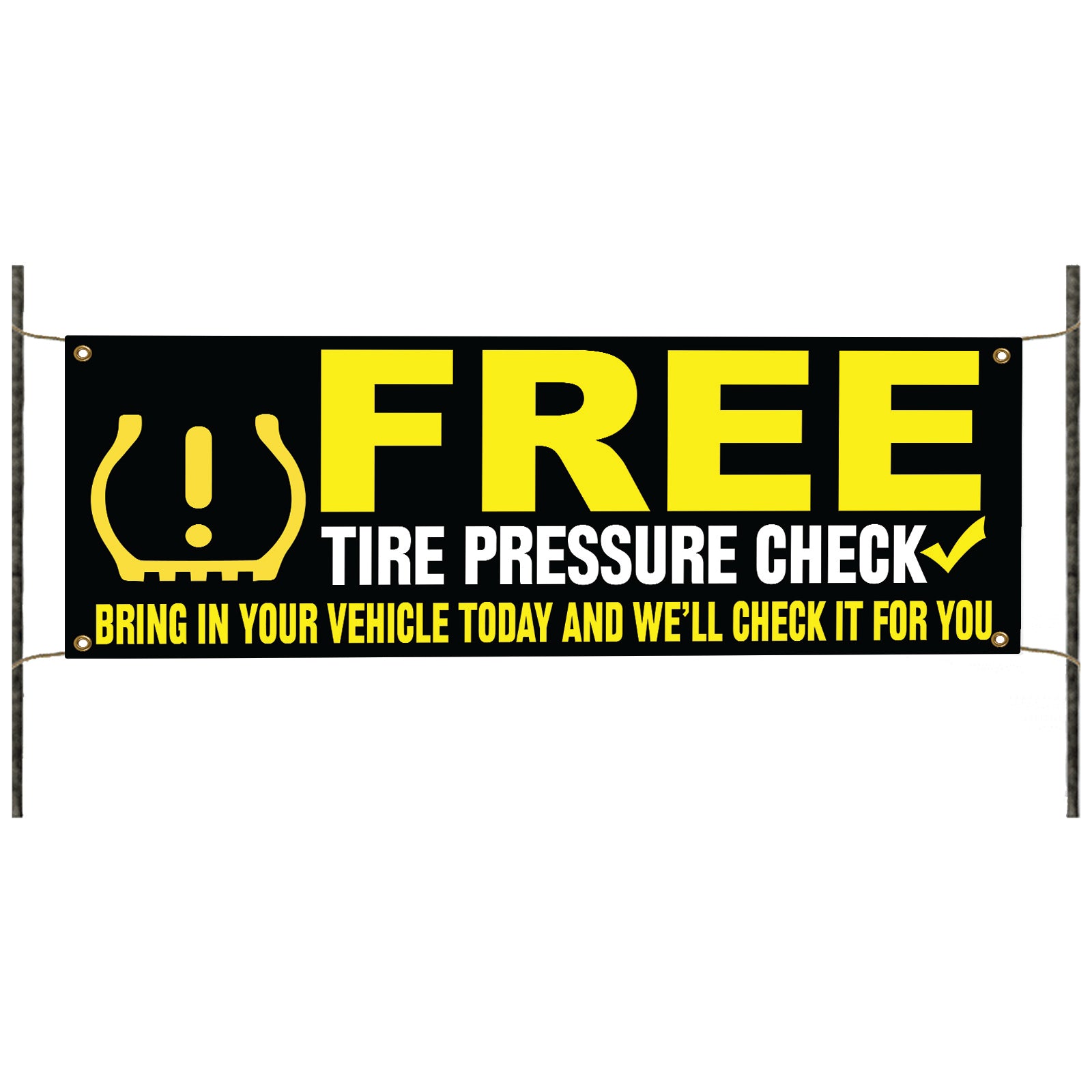 Free Tire Pressure Check Vinyl Banner Sign
