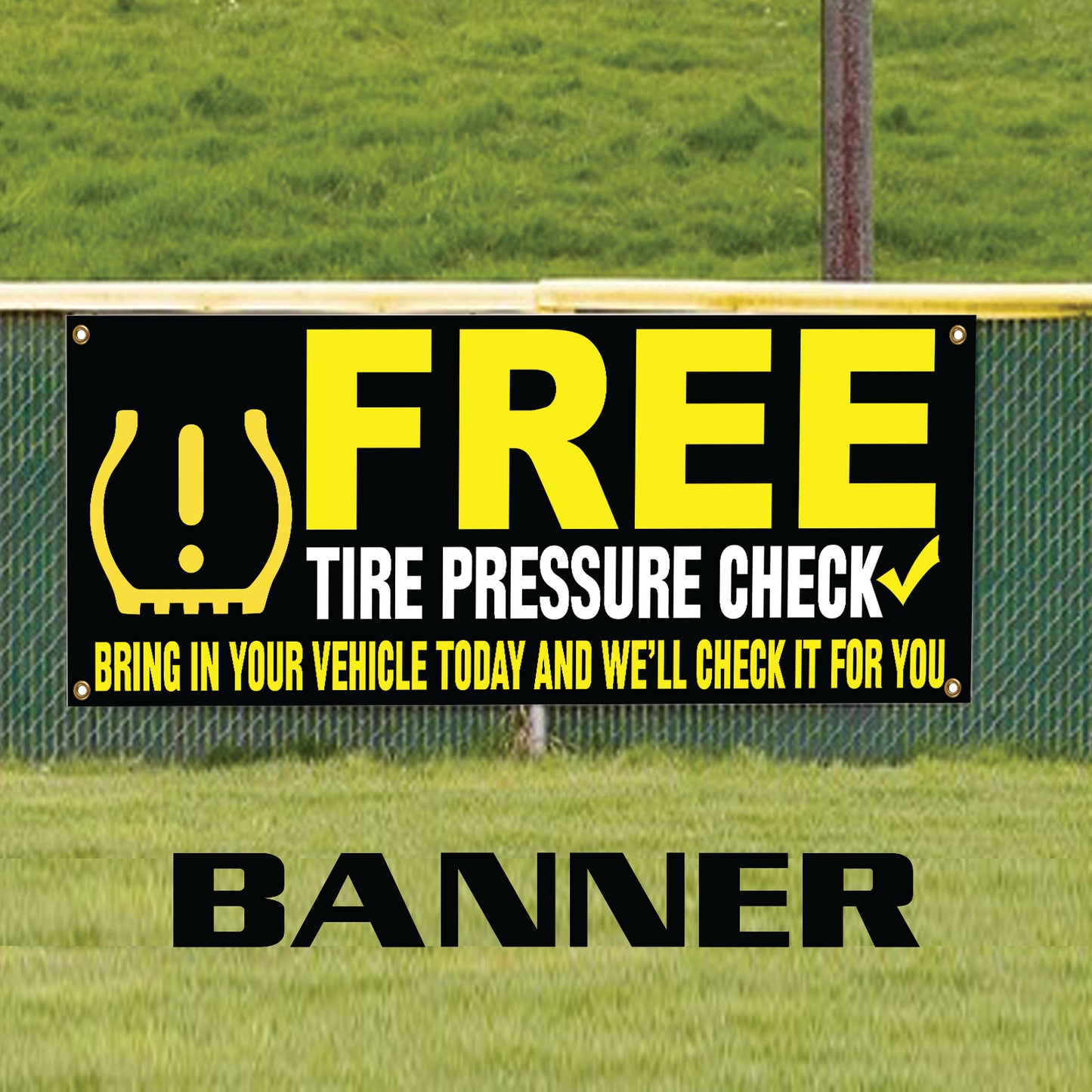 Free Tire Pressure Check Vinyl Banner Sign