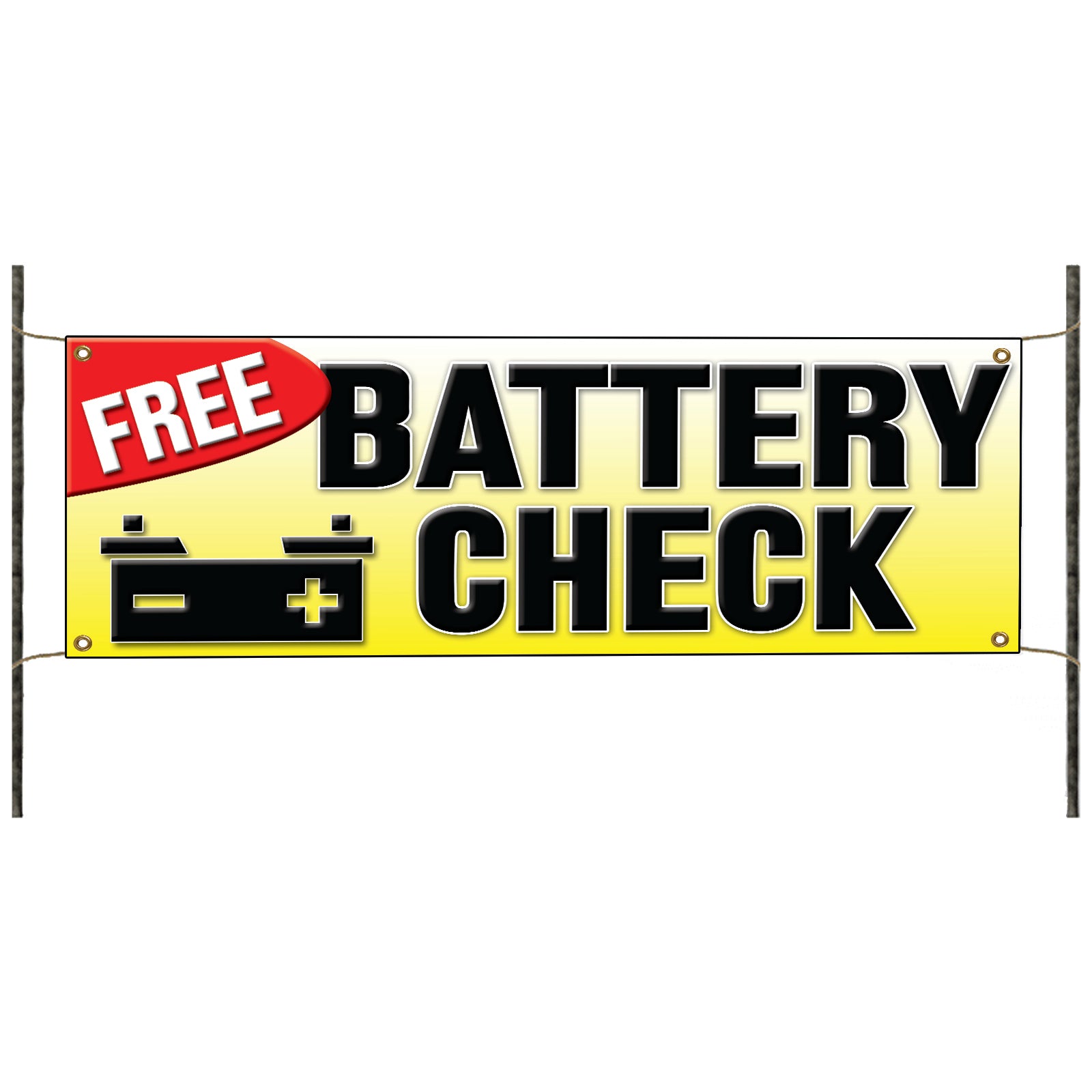 Free Battery Check Vinyl Banner Sign