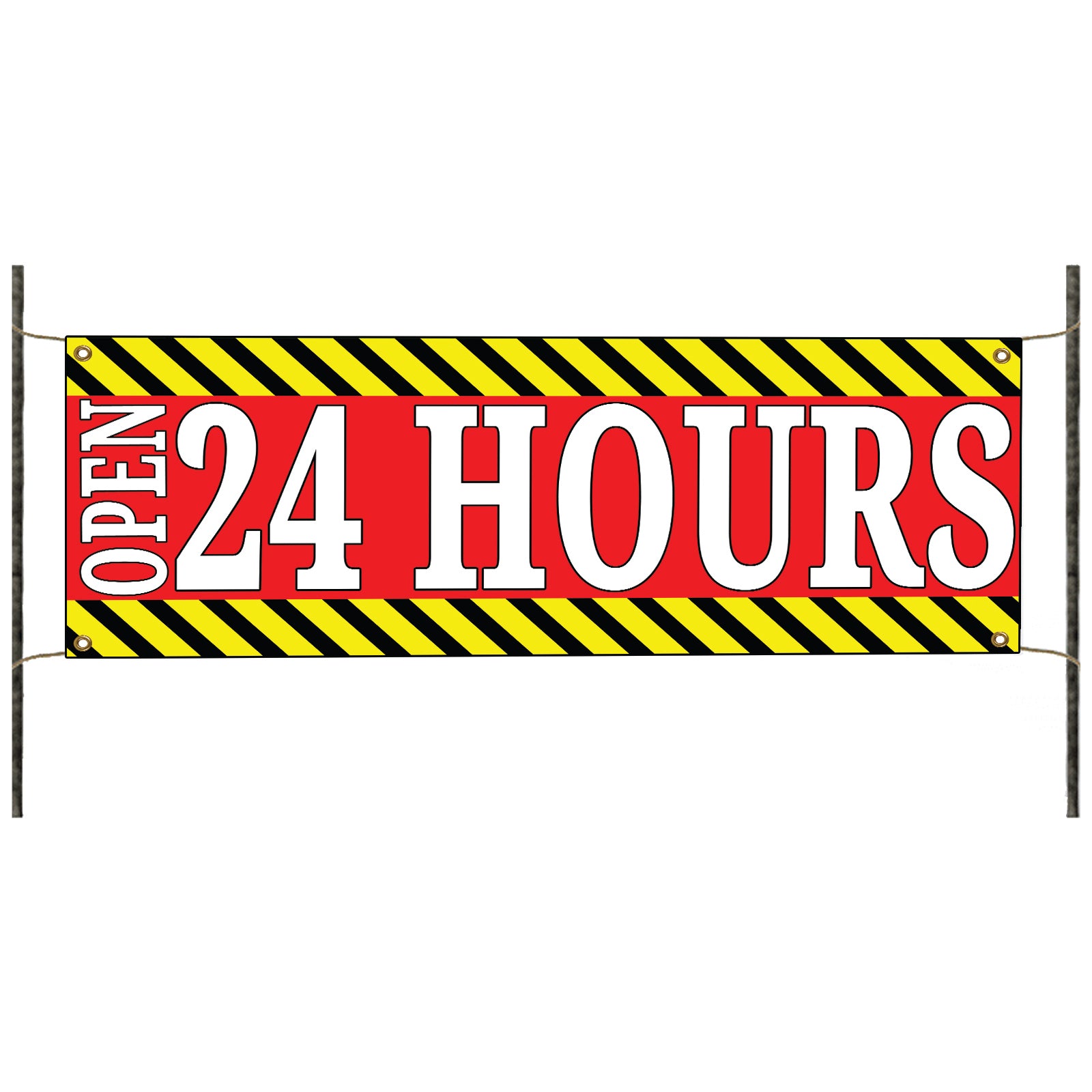 Open 24 Hour Vinyl Banner Sign