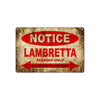 Notice Lambretta Motorcycles Parking Only All Others Will Be Towed Vintage Metal Decor Art Shop Aluminum Sign Plate