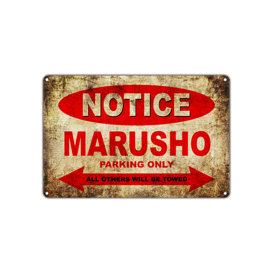Notice Marusho Motorcycles Parking Only All Others Will Be Towed Vintage Metal Decor Art Shop Aluminum Sign Plate