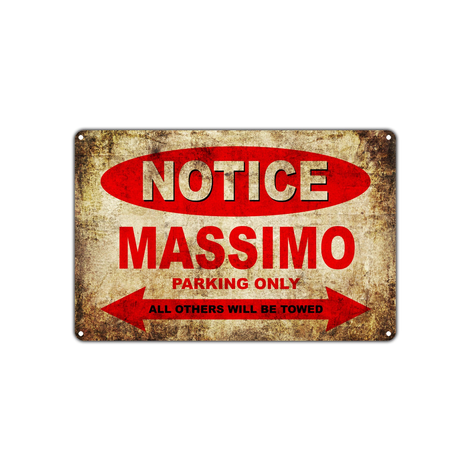 Notice Massimo Motorcycles Parking Only All Others Will Be Towed Vintage Metal Decor Art Shop Aluminum Sign Plate