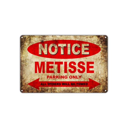 Notice Metisse Motorcycles Parking Only All Others Will Be Towed Vintage Metal Decor Art Shop Aluminum Sign Plate