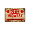 Notice Midwest Motorcycles Parking Only All Others Will Be Towed Vintage Metal Decor Art Shop Aluminum Sign Plate