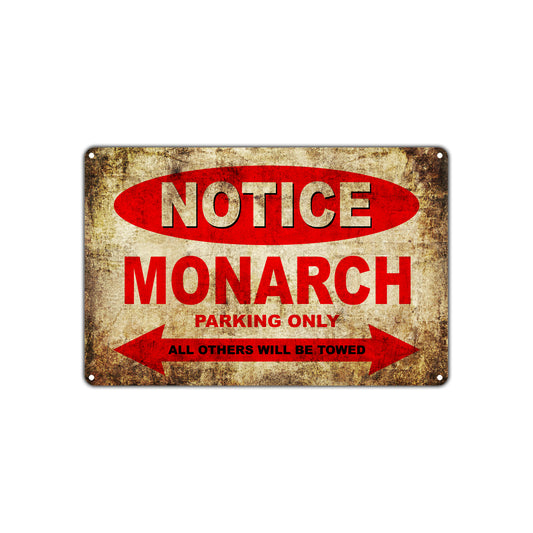Notice Monarch Motorcycles Parking Only All Others Will Be Towed Vintage Metal Decor Art Shop Aluminum Sign Plate
