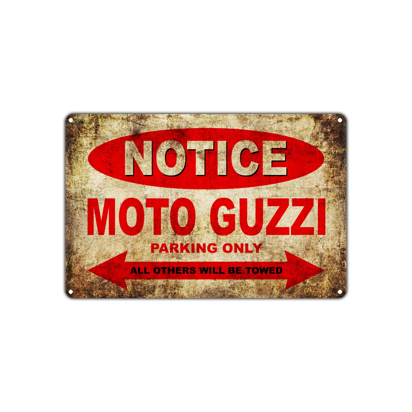 Notice Moto Guzzi Motorcycles Parking Only All Others Will Be Towed Vintage Metal Decor Art Shop Aluminum Sign Plate