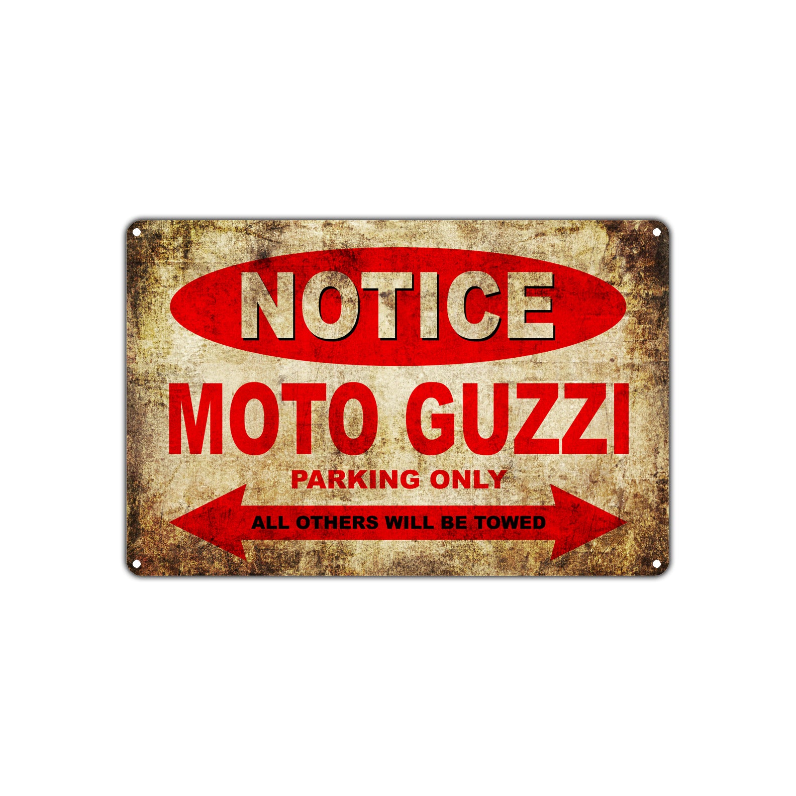 Notice Moto Guzzi Motorcycles Parking Only All Others Will Be Towed Vintage Metal Decor Art Shop Aluminum Sign Plate