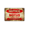 Notice Motus Motorcycles Parking Only All Others Will Be Towed Vintage Metal Decor Art Shop Aluminum Sign Plate