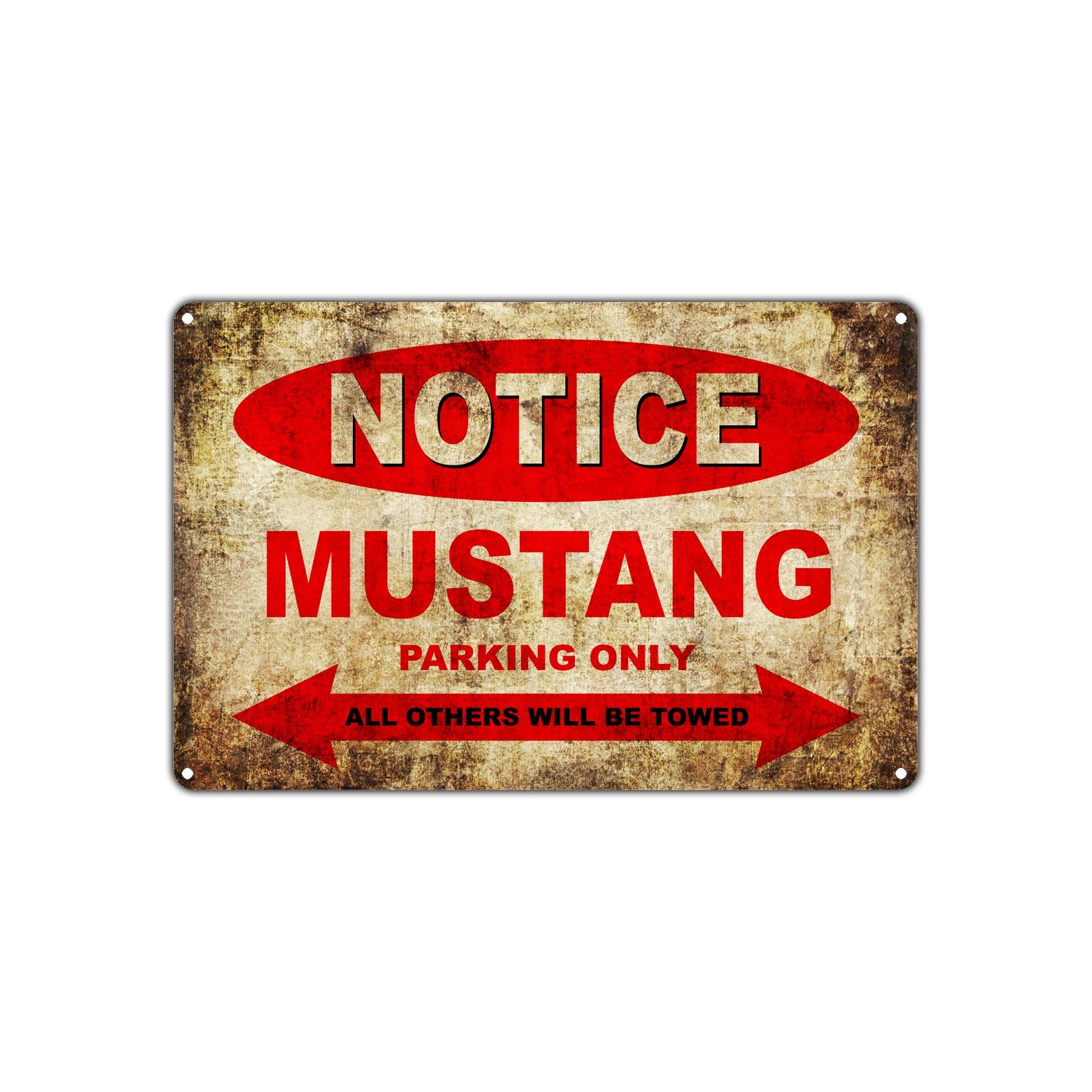 Notice Mustang Motorcycles Parking Only All Others Will Be Towed Vintage Metal Decor Art Shop Aluminum Sign Plate