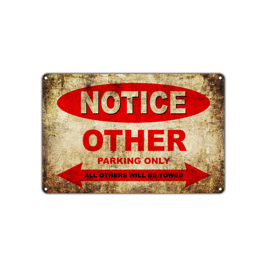 Notice Other Motorcycles Parking Only All Others Will Be Towed Vintage Metal Decor Art Shop Aluminum Sign Plate