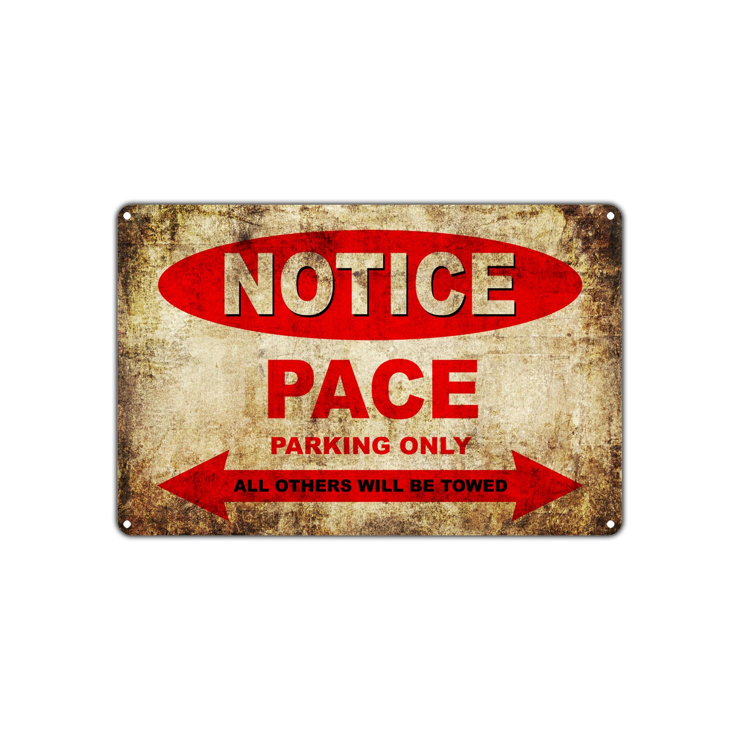 Notice Pace Motorcycles Parking Only All Others Will Be Towed Vintage Metal Decor Art Shop Aluminum Sign Plate