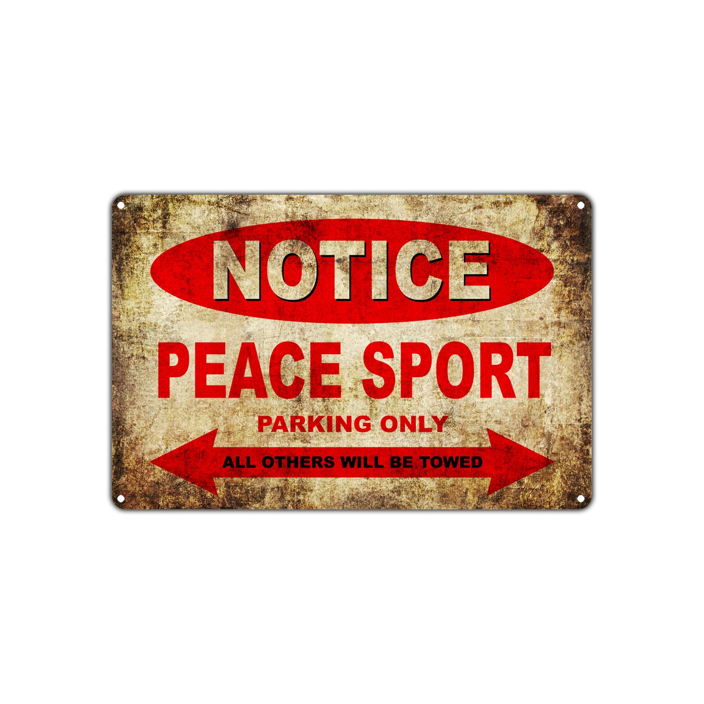 Notice Peace Sport Motorcycles Parking Only All Others Will Be Towed Vintage Metal Decor Art Shop Aluminum Sign Plate