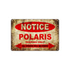 Notice Polaris Motorcycles Parking Only All Others Will Be Towed Vintage Metal Decor Art Shop Aluminum Sign Plate