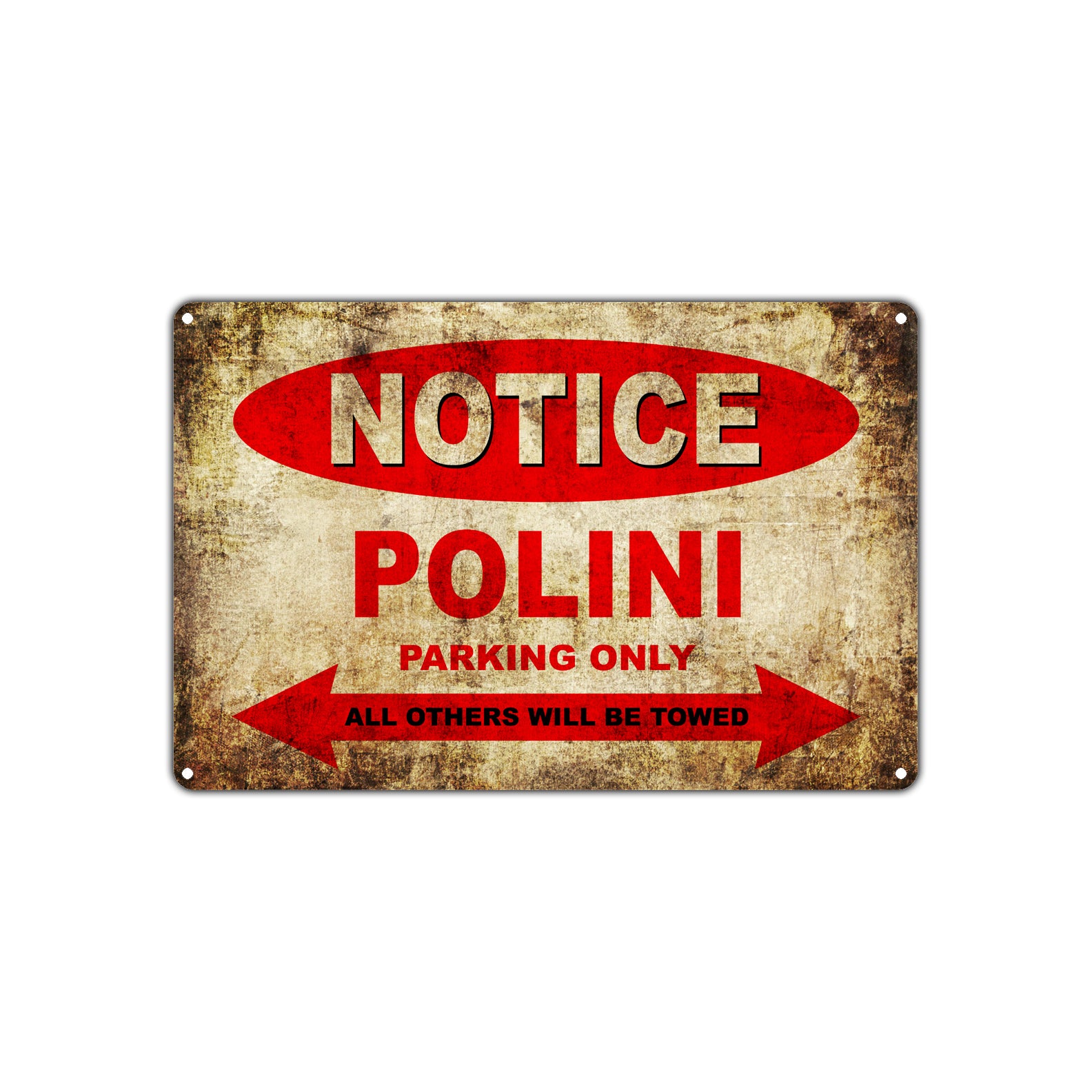 Notice Polini Motorcycles Parking Only All Others Will Be Towed Vintage Metal Decor Art Shop Aluminum Sign Plate