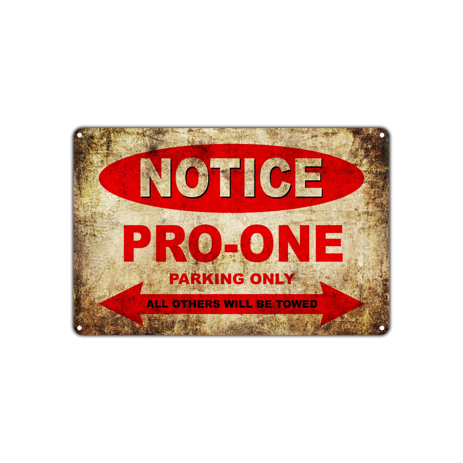 Notice Pro-One Motorcycles Parking Only All Others Will Be Towed Vintage Metal Decor Art Shop Aluminum Sign Plate