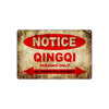 Notice Qingqi Motorcycles Parking Only All Others Will Be Towed Vintage Metal Decor Art Shop Aluminum Sign Plate