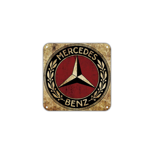 Mercedes Benz Logo Wall Decor Art Retro Vintage Aluminum Plate Gift Metal Sign 