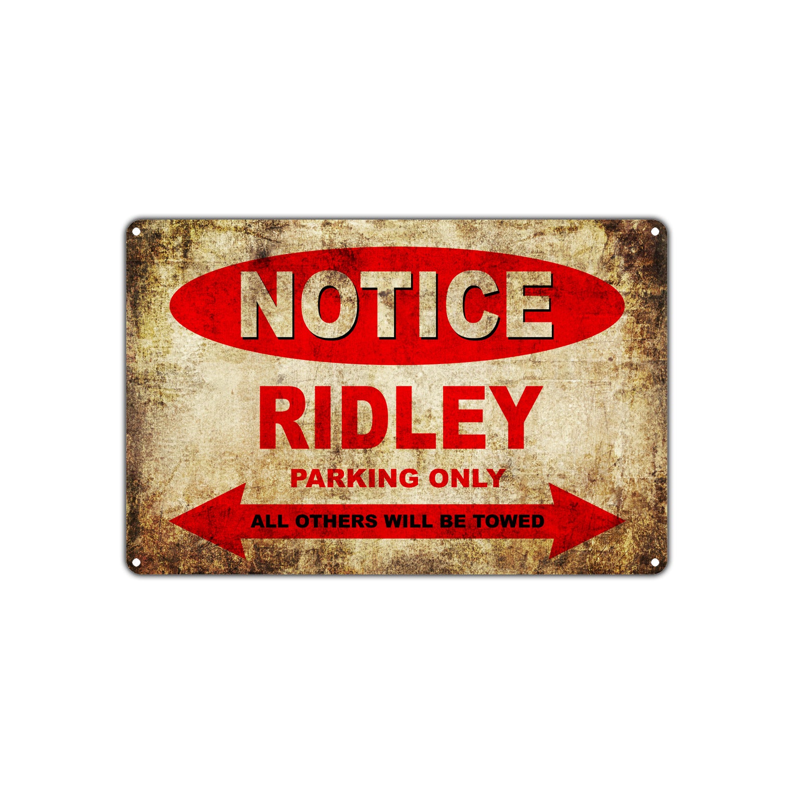 Notice Ridley Motorcycles Parking Only All Others Will Be Towed Vintage Metal Decor Art Shop Aluminum Sign Plate